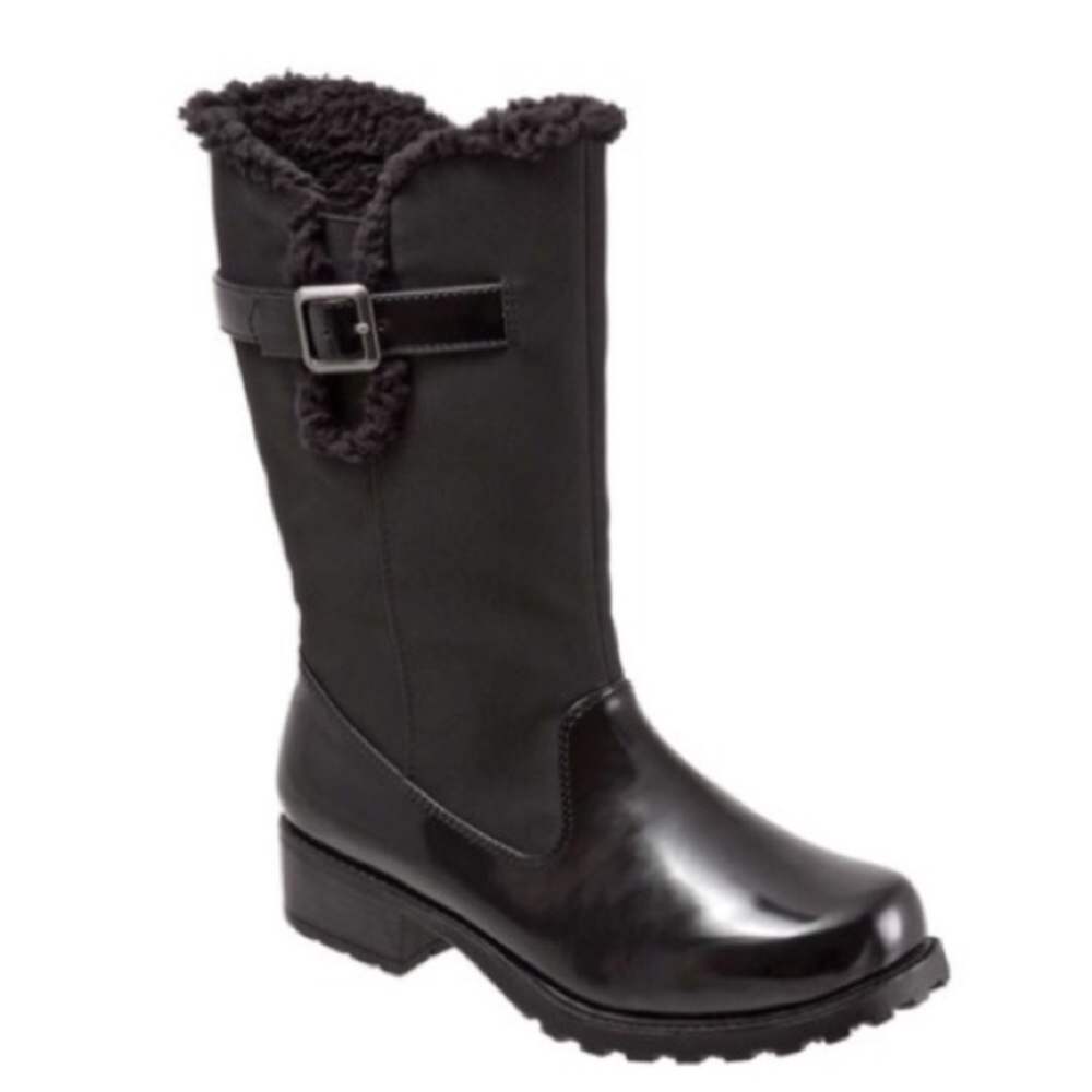 NWT Trotters Black Faux Fur Winter Boots